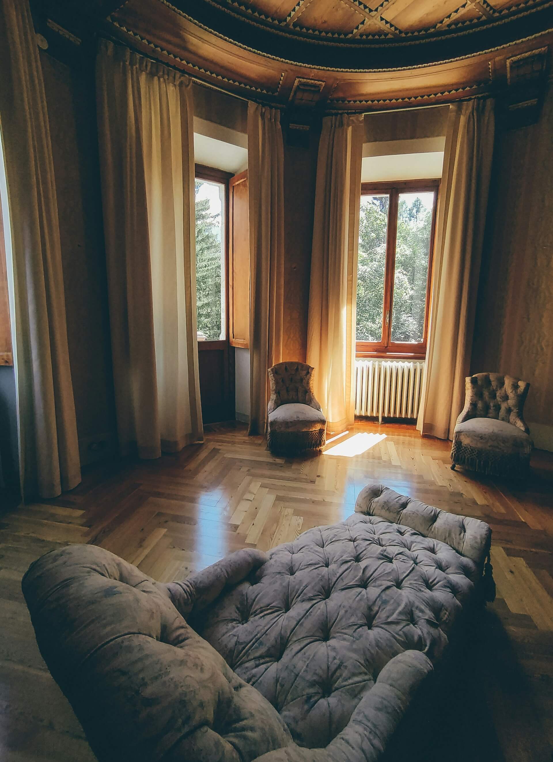Comfortable living room with a cozy rug on the floor